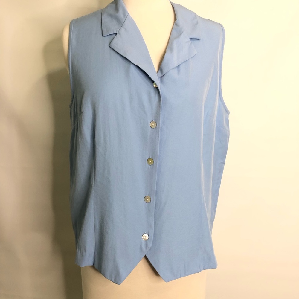 NWT Dress barn blouse sz L Carolina Blue